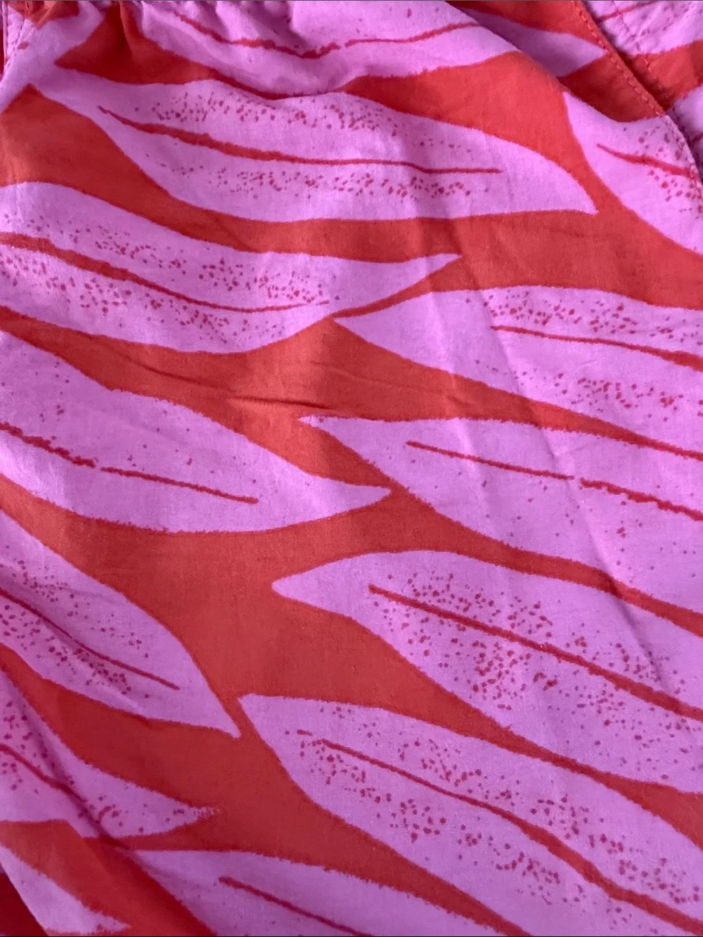 Patagonia Women’s Baggies Shorts Eucalyptus Fronds Catalan Coral Print Medium